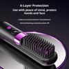Portable Hair Straightener Brush 4 Temperature Adjustable LED Display Fast Heating Cordless Electric Hot Brush Curly Hair Styling Detangling Comb