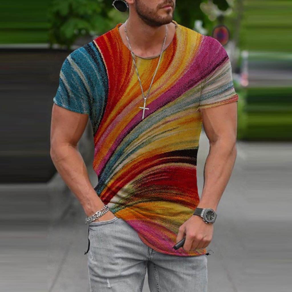 Herr Street Muscle Kortärmig Tryck Personlighet Mode Mode T-shirt