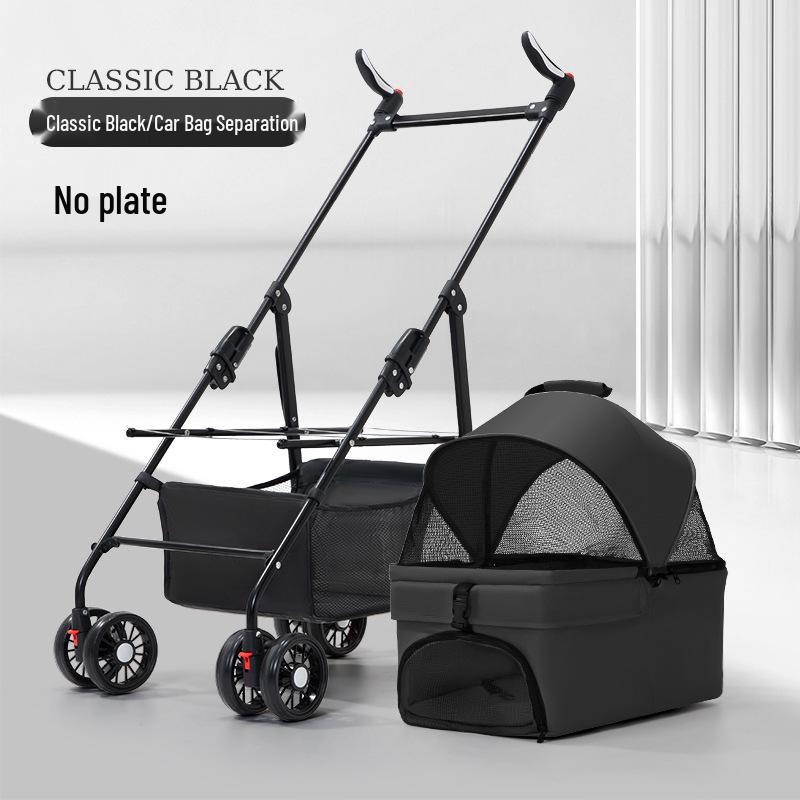 

Складная легкая коляска для питомцев со съемной корзиной для собак и кошек Rotating Handle Pet Stroller