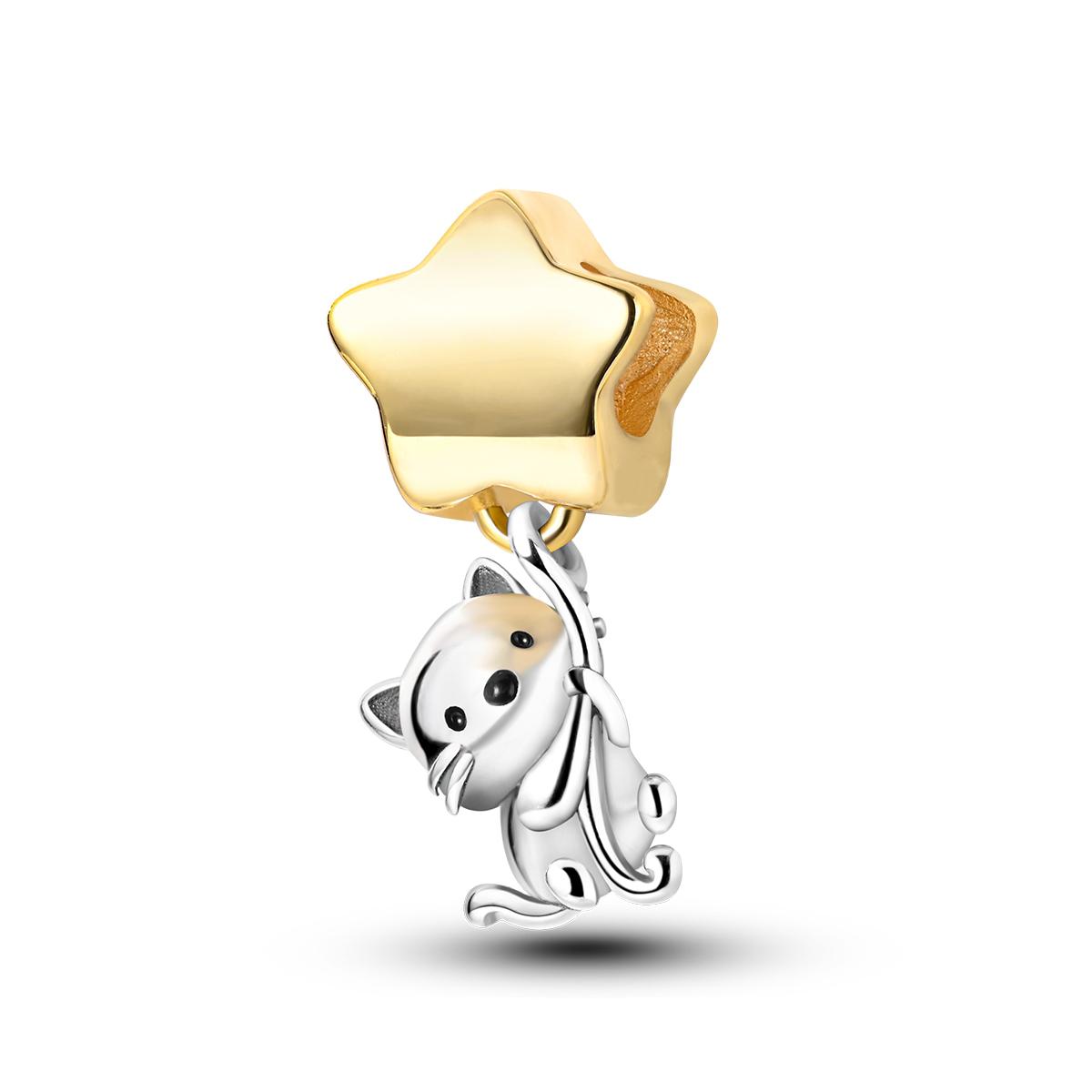 Brand New Gold Series Copper Metal Charm Bead Components Sparking Gold Plated Pendant Bead Component Bead Component Leopard Dog Compatible With