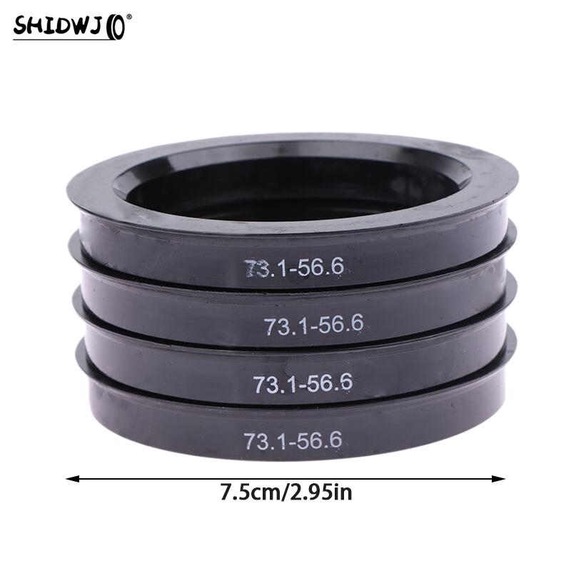 4pcs Black Car Plastic Wheel Hub Centric Rings Center Bore 66.6-57.1 67.1-60.1 67.1-66.1 73.1-56.1 73.1-56.6 73.1-57.1 73.1-60.1