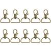 10Pcs Swivel Clasps with D Rings Lanyard Snap Hooks Keychain Clip Hook Metal Lobster Claw Clasps for Key Rings Crafting Sewing
