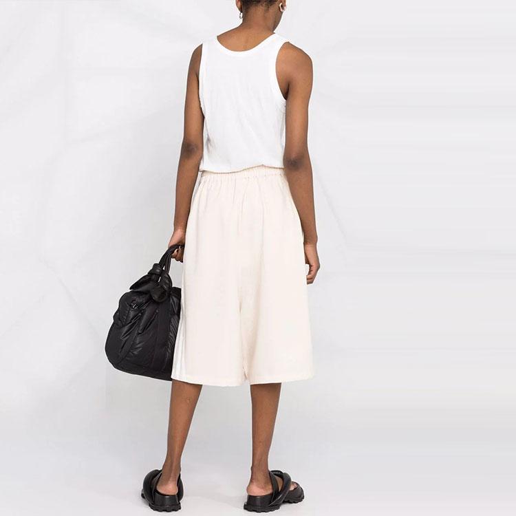 Y-3 Ss22 Three Stripe Wide Leg Drawstring Shorts Women Shorts Beige HG6118