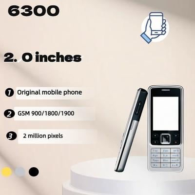 6300 Metal Shell Button Mobile Phone 2G Spare Straight Plate Old Man Machine