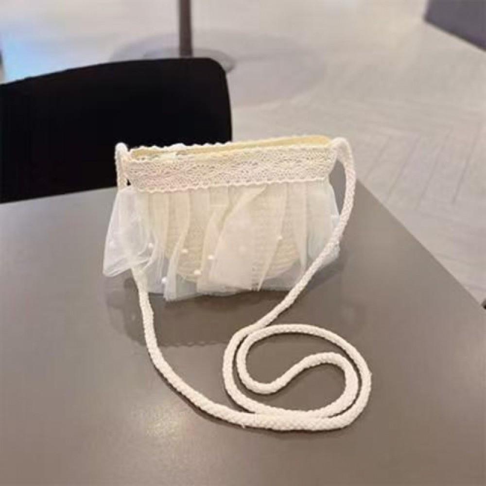 

Pearl Wide Brim Straw Cap Sun Protection Sunshade Fisherman Hat Gifts Holiday Travel Beach Bags beige bag