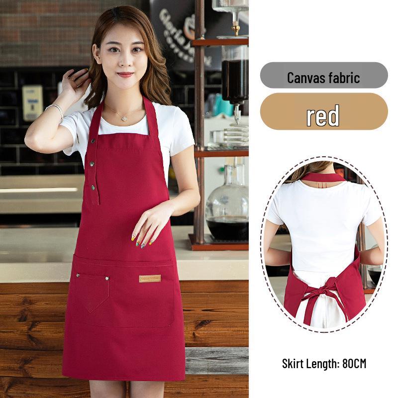 Waterproof Cross-Back Canvas Apron: Oil-Proof, Dirt-Resistant Kitchen & Catering Workwear