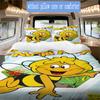 Cartoon bees and Maya Pattern Bedding,Quilt Set Quilt Cover Pillowcase Home Birthday Gift (1*duvet cover+2*pillowcase,without core)XSJT0917368