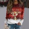 Women's Casual Fashion Print Long Sleeve O-Neck Pullover Top Blouse