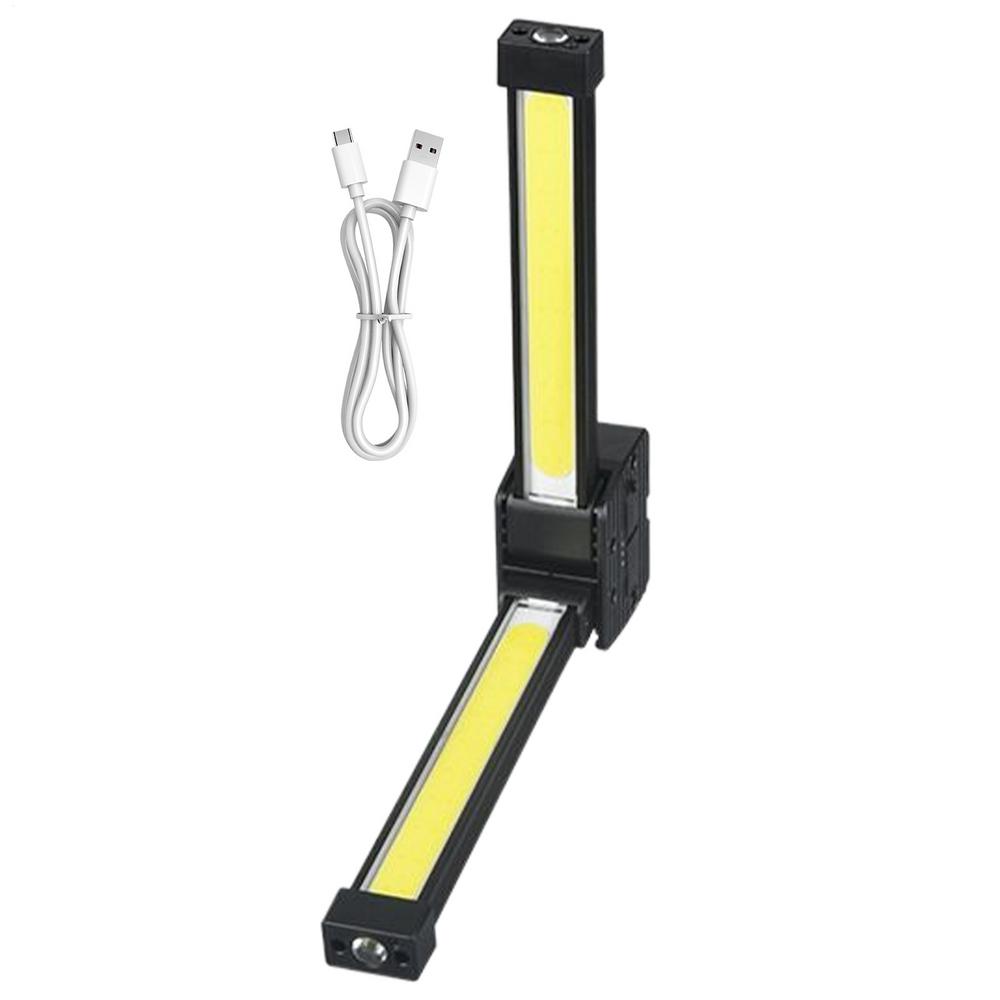 180 Degree Foldable Led Flashlight Gym Lamp Light Posing USB Rechargeable Magnet Flashlight With Hook 7-grade Dimming Waterproof