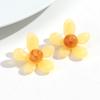 New Colorful Acrylic Flower Stud Earrings for Women Summer Fashion Five Petal Floral Resin Earring Statement Jewelry Daily Gifts