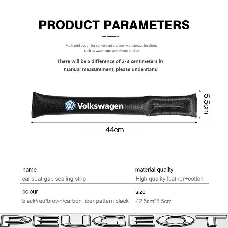 lmn1 2Pcs Leather Car Seat Gap Filler Strip Gap Plug For VW Golf Tiguan T-Roc Polo Passat ID.4 T-Cross ID.3 Taigo ID.7 Atlas Beetle