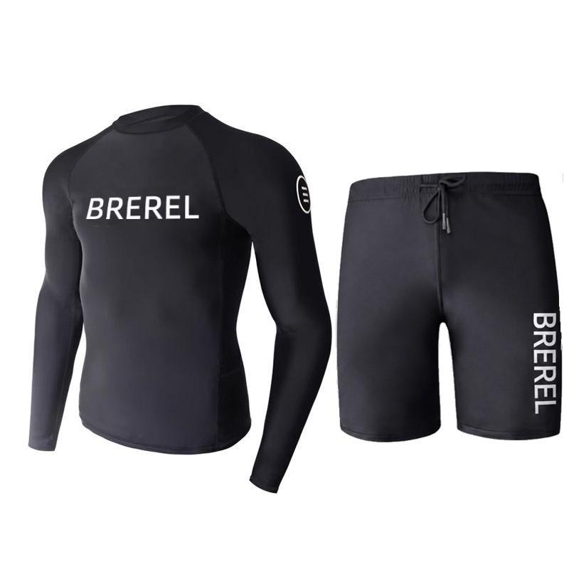 Heren UV Bescherming Rash Guard Set Lange Mouwen Broek Sneldrogend Snorkelen Surfen Zwemkleding Watersporten