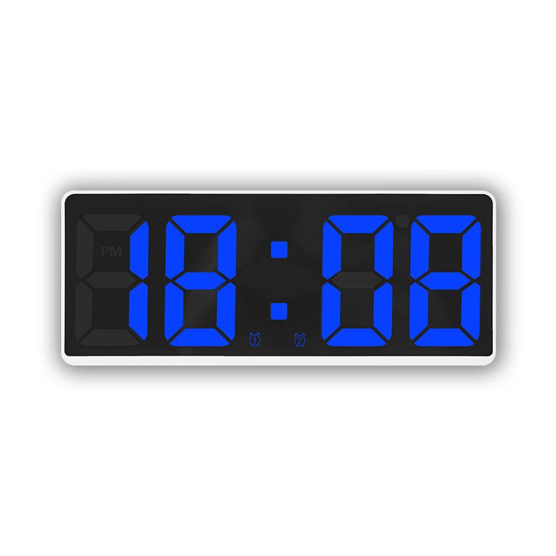Minimalist Dual Alarm LED Clock - Large Screen Digital Bedroom Bedside Korean Style (6628)