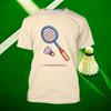 2026 Sommer Herren Badminton Sportstil Kurzarm 100% Baumwolle Mode und Bequem T-Shirt