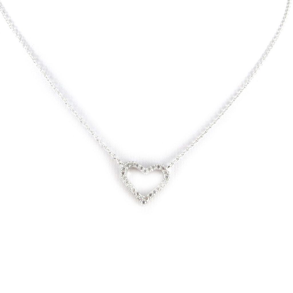 Les Trésors De Lily [L2038] - White 'Love' Silver Necklace