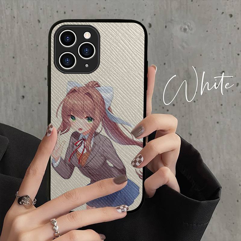 

DDLC Doki Literature Phone Case Твердий шкіряний чохол для iPhone 11 12 13 Mini Pro Max 8 7 Plus SE 2020 X XR XS Coque iphone 13promax3