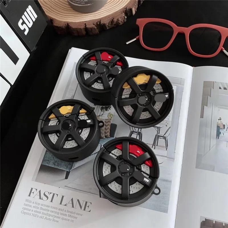 3D Car Wheel Cover for AirPods 4 Case 2024 Soft Silicone Cartoon Wireless Earphone Case for AirPods Pro 2 Cover Charging Box