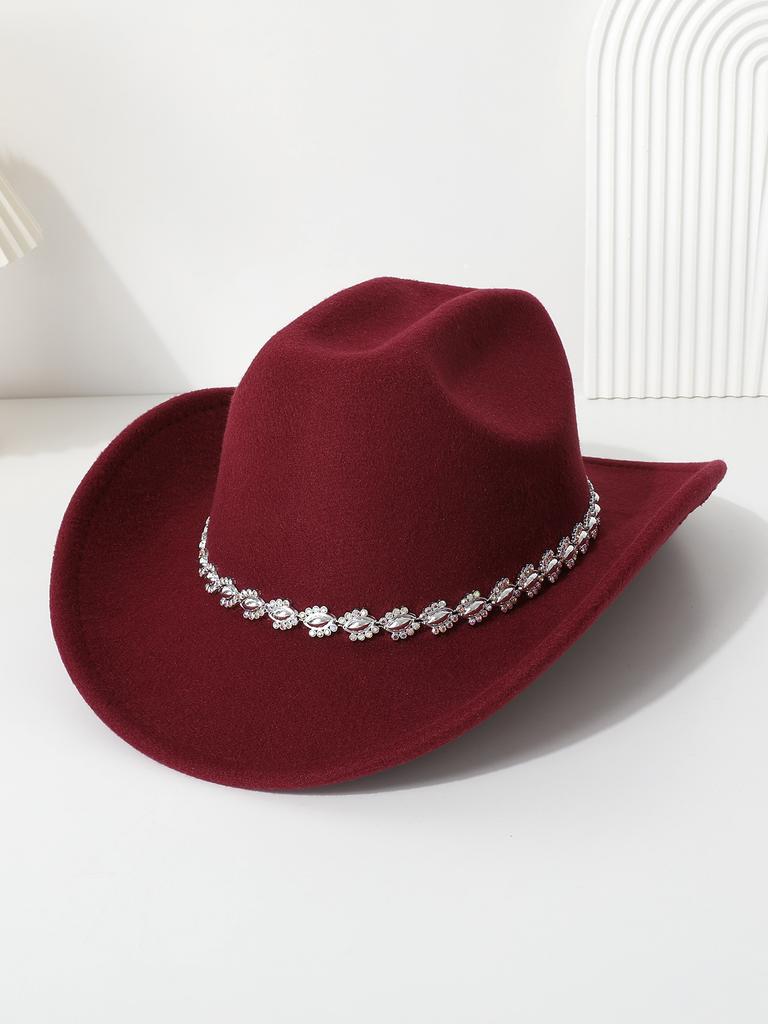 Western Cowboy Top Hat Men's and Women's Casual Top Hat Party Jazz Hat Felt Hat