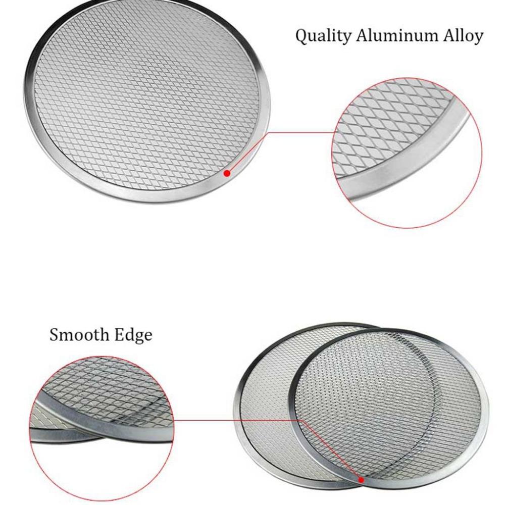6-12 in 1 pcs Aluminium Mesh Bakeware Flat Pizza Tools Pizza Screen Kitchen Gadget Baking Tray Net
