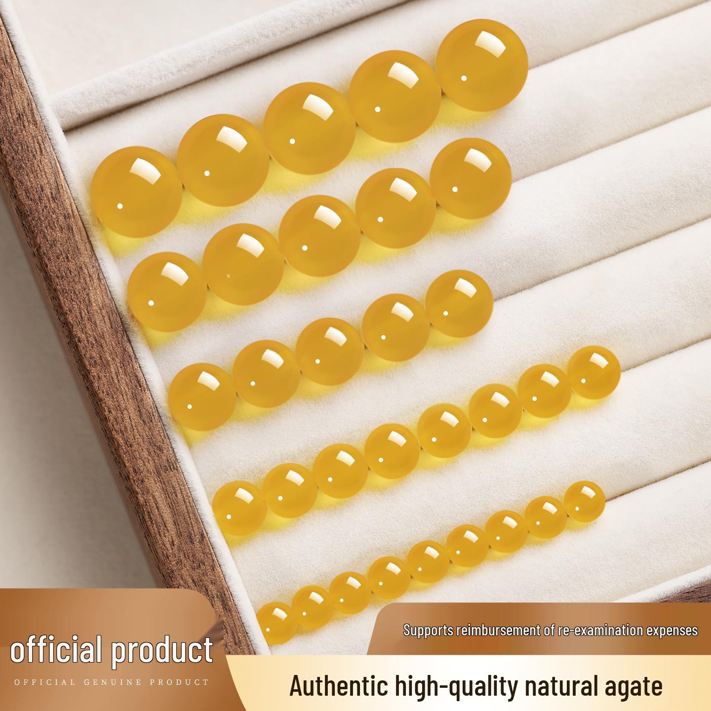 Authentic Yellow Natural Agate Round Beads for DIY Accessories & Crafts 6mm, approx. 63 beads