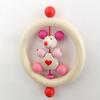 wooden pacifier and rattle teether by pink German-made Himes, heart-shaped mouse,