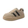 New wear-resistant bread sports and leisure leather board shoes, versatile trend muffin white shoes in autumn, shallow single shoes
