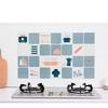 2PCS Kitchen Film Wall Stickers Waterproof and Oil Resistant High Temperature Ceramic Tile Stickers