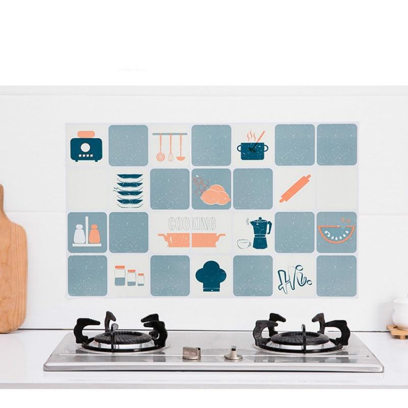 2PCS Kitchen Film Wall Stickers Waterproof and Oil Resistant High Temperature Ceramic Tile Stickers