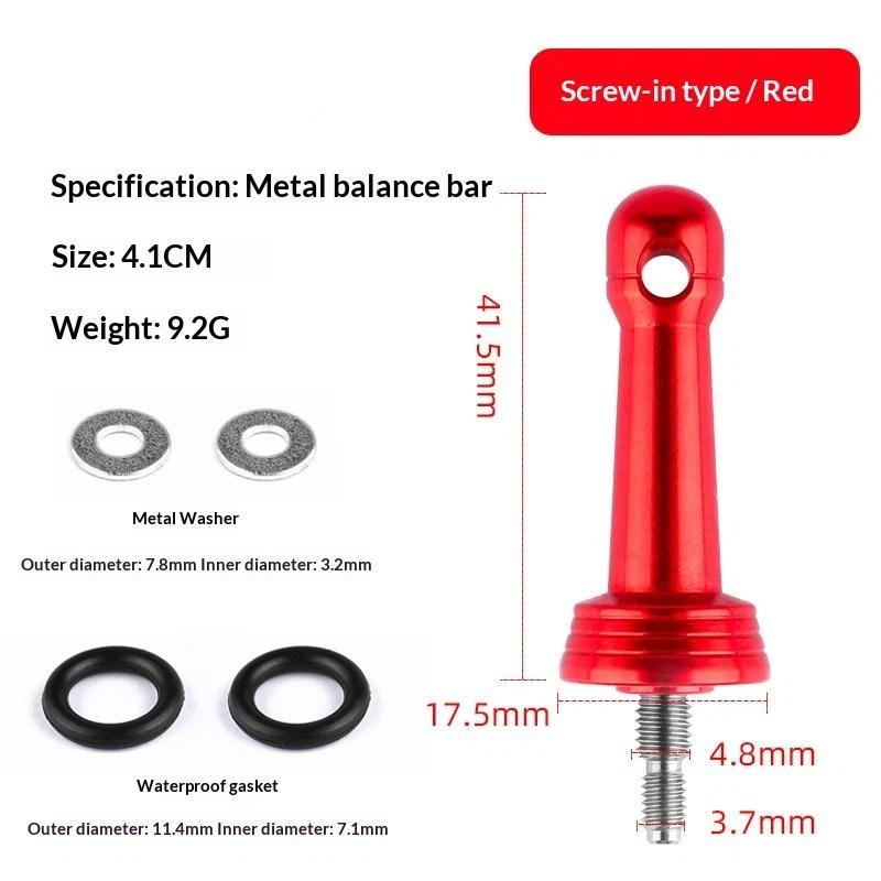 Fishing Wheel Balance Rod Universal Aluminum Fishing Reel Balancers Insertion In/Screw In Stand With Gasket Rubber Rings