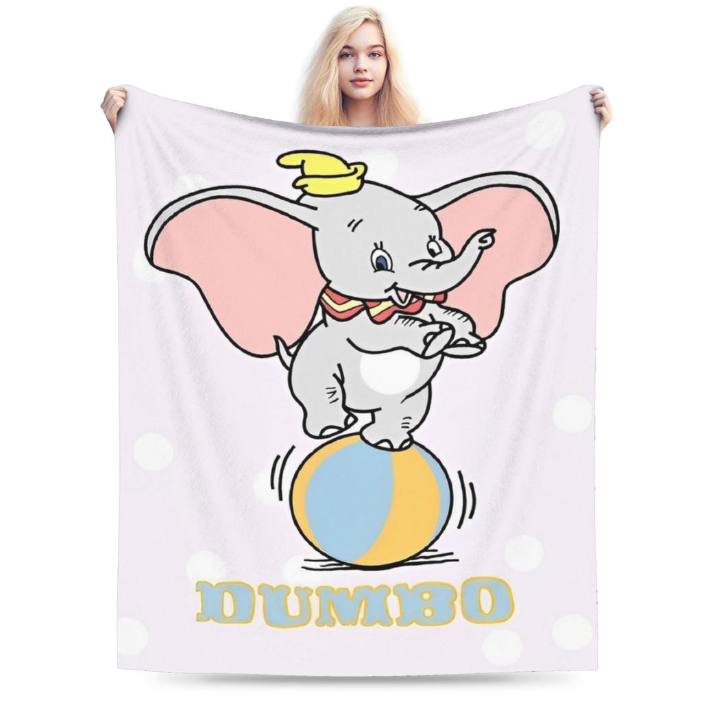 Dumbo Cartoon Blankets Velvet Spring Autumn The Flying Elephant Portable Warm Throw Blanket for Sofa Travel Plush Thin Quilt