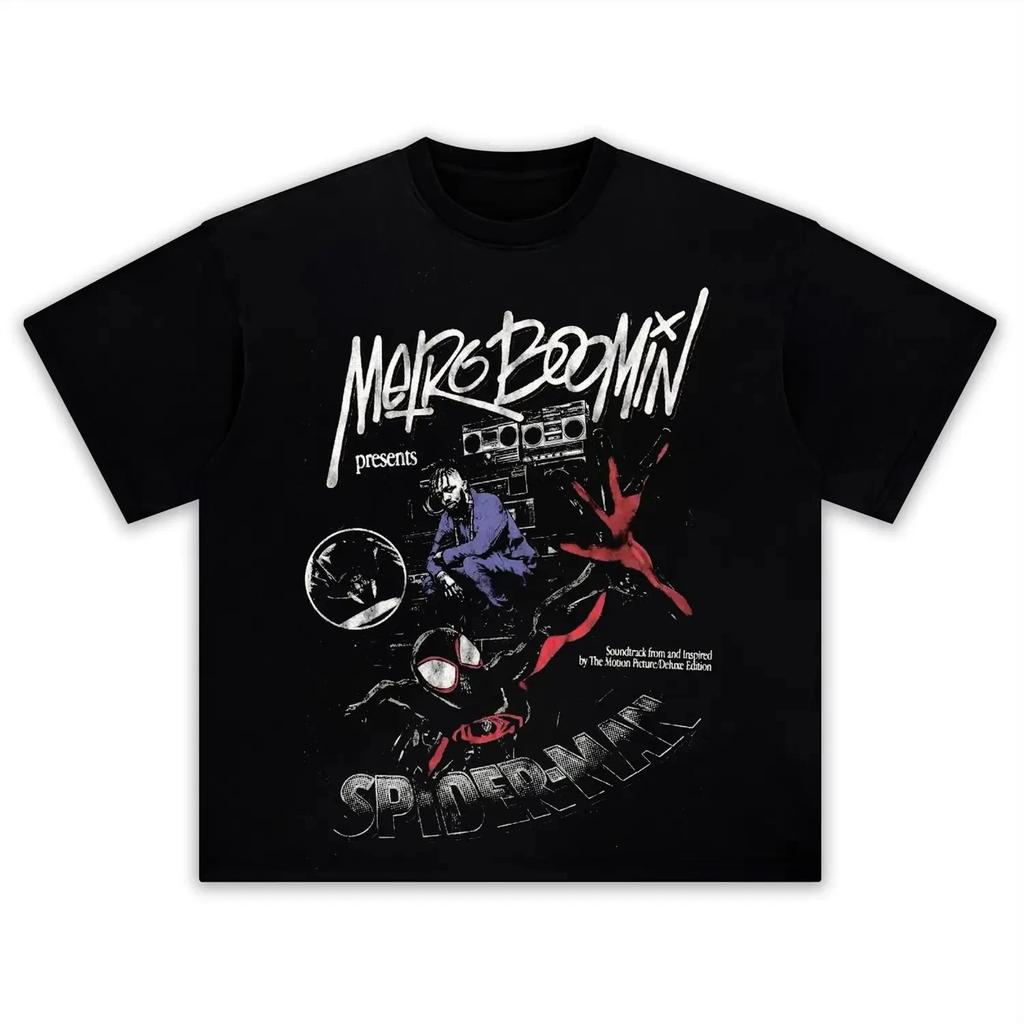 Camiseta Gráfica de Collage de Cómic Vintage de Marvel The Amazing Spider-Man, Camiseta Retro Oversize, Top de Ropa Urbana Unisex de Superhéroes