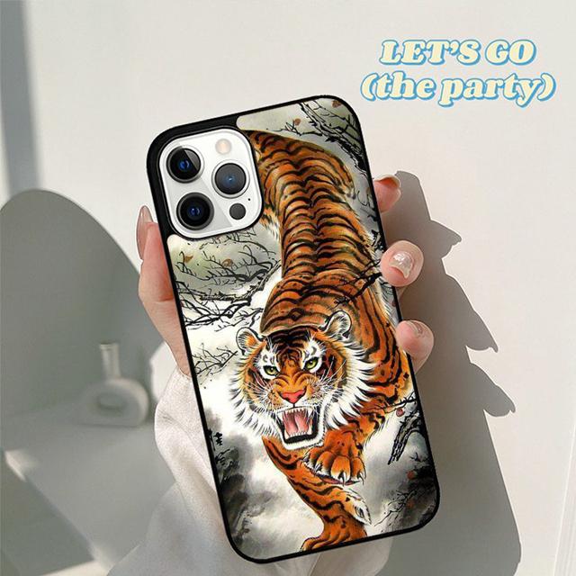 Autumu Japanese ukiyo e Art Panther Tiger Phone Case Cover for iPhone 16 15 12 mini 11 13 14 Pro Max SE2020 6 7 8 Plus Coque
