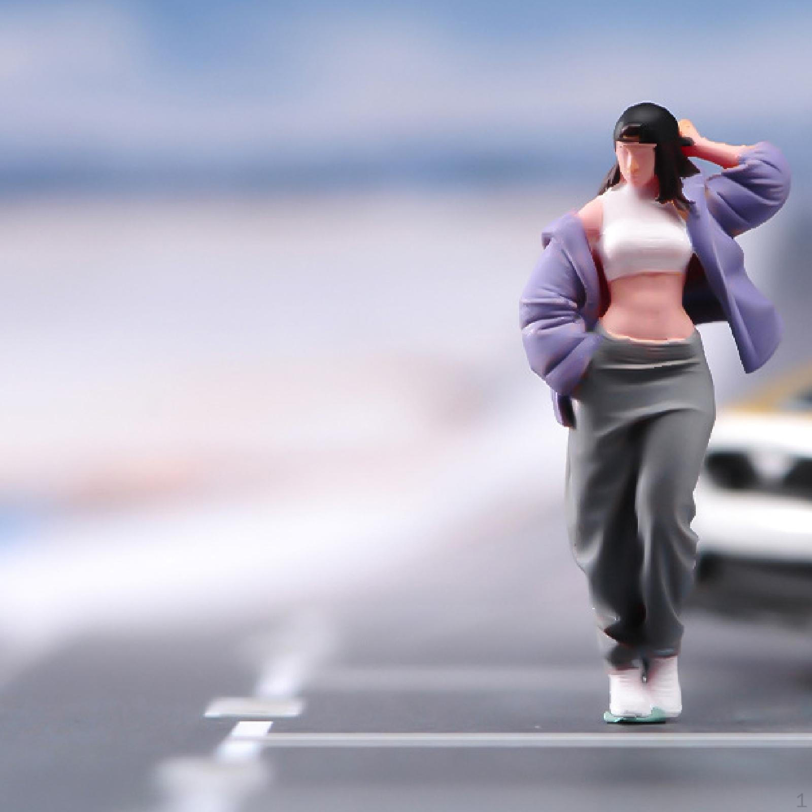 

1:64 Girl Miniature Figure Mini Model Decoration Small Painted Photography Prop Diorama People