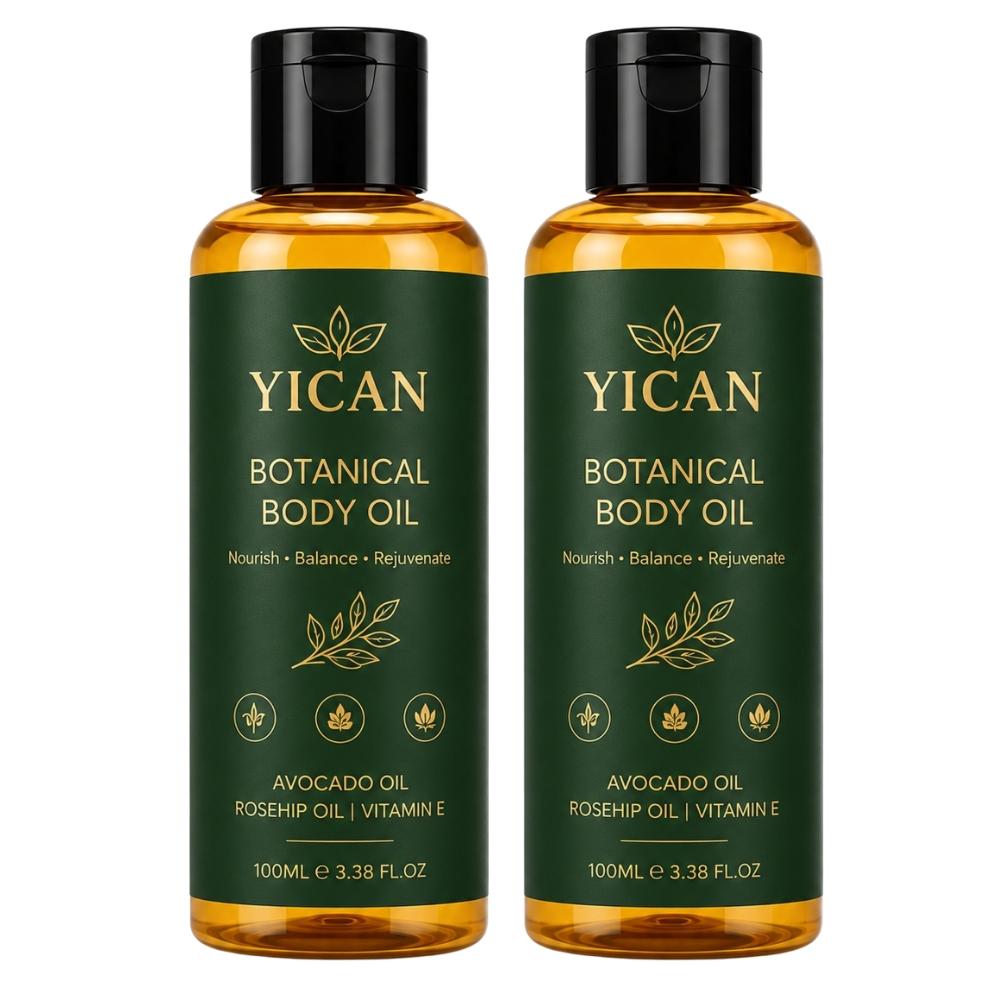 YICAN Botanical Body Oil with Avocado Oil, Rosehip Oil & Vitamin E | Deep Moisturizing & Hydrating Body Oil | 100ml (2 Pack) 100ml X 2