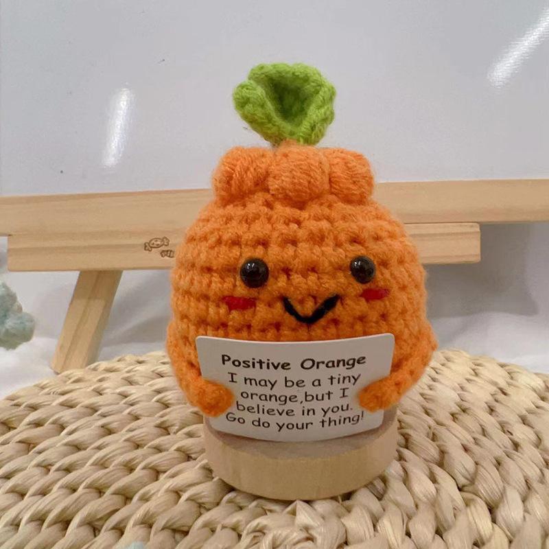 Mini Positive Energy Potatoes Hug Pocket Handmade Plush Wool Knitting Doll With Card Funny Christams Gifts Home Room Decoration