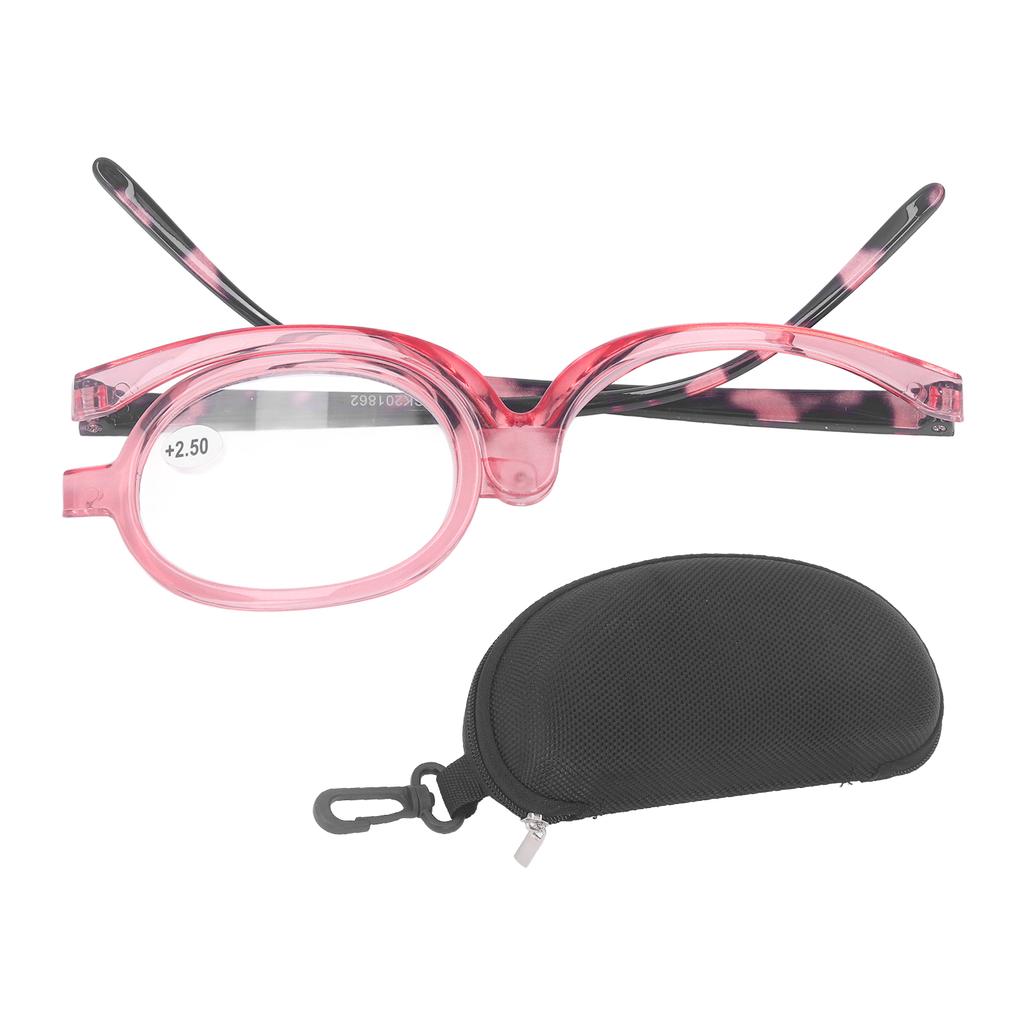 Make-up-Brille, leicht, faltbar, rotierend, Einzellinse, Damen-Vergrößerungs-Kosmetikbrille mit St