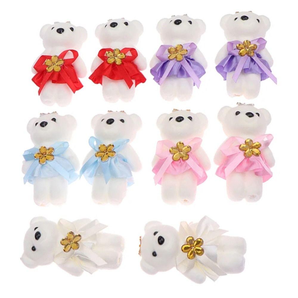 10pcs/set Plush Animal Bear Plush Foam Toys Foam Bear Cartoon Bouquet Doll  Graduation Gifts
