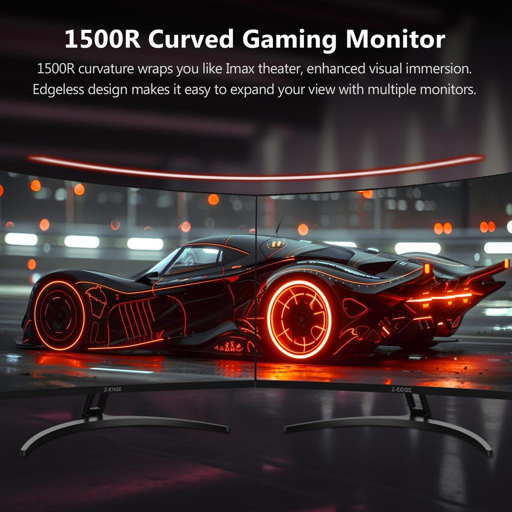 32 Inch Curved Gaming Monitor Z-EDGE HUG32P - 1500R Curved Screen - FHD 1920x1080P - 240Hz - MPRT 1ms - HDMI 2.0 & DisplayPort 1.4