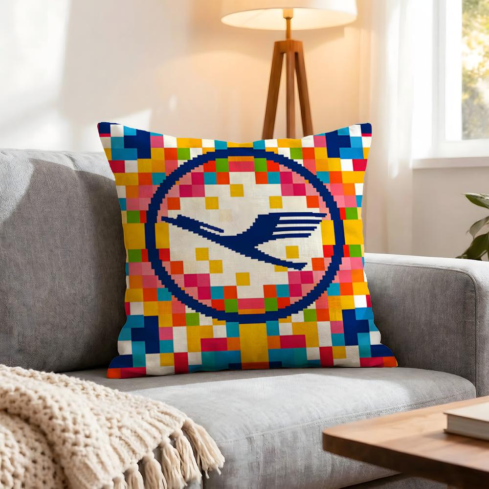 Brand Lufthansa Cushion Cover 1Pcs Decorative Covers Soft Cushion Case For Sofa Couch Decor 40X40 45X45 Pillowcases