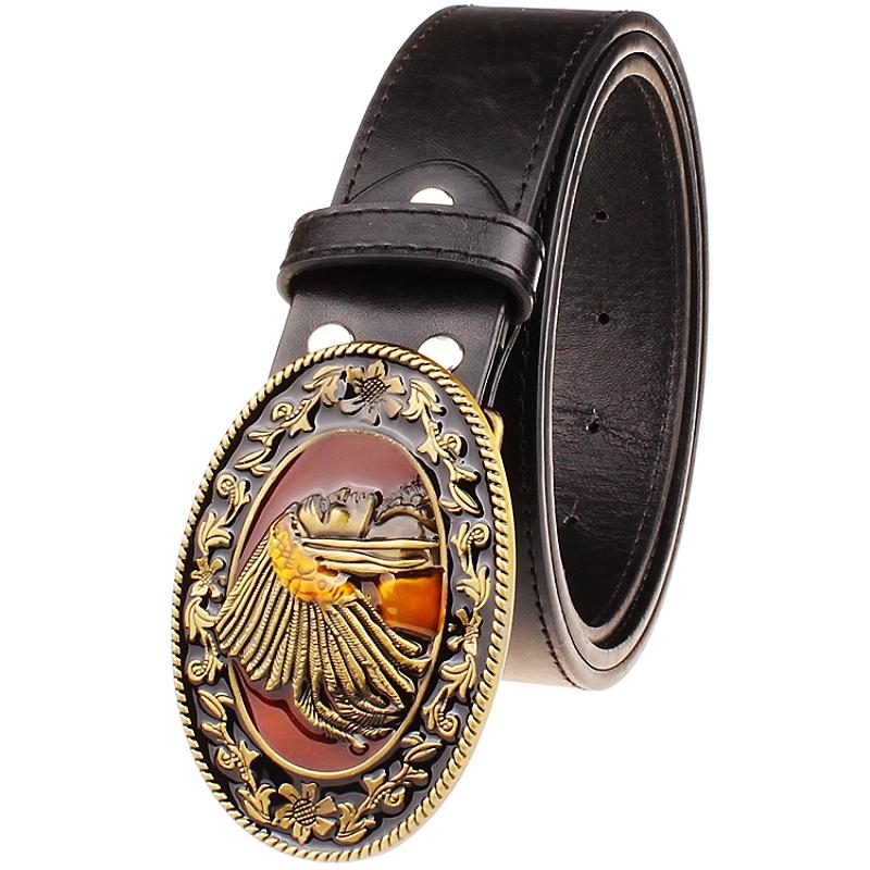 Native American Indian Man Tribe Myth Metal Buckle Leather Belt Man Women Jeans Waistband Daily Wear Street Casual Trouser