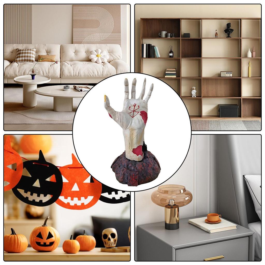Resin Statue Hand Of Death Desk Sculpture Resin Halloween Decoration Desktop Stand For Nightstand Bathroom Balcony Kitchen