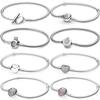 Moments Açacağı Kalp T-BAR Köpüklü Taç O Yılan Zincir Bilezik Fit Moda 925 Ayar Gümüş Bileklik Boncuk Charm DIY Takı