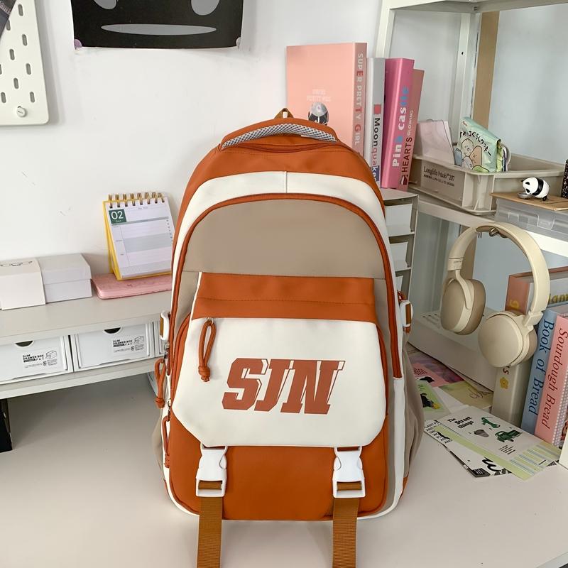 Kontrastfarbiger Schulranzen Studentenrucksack Leichtgewichtiger Wasserdichter Rucksack
