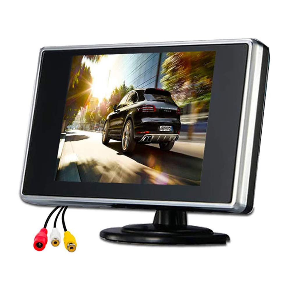 

OBEST On-Dash Monitor, 3.5-inch LCD Monitor, Dual Video Inputs, for 12V Vehicles, with Reverse Switching