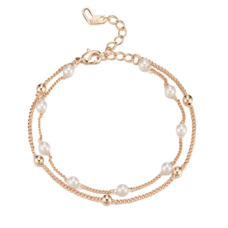 

ELLE Jewelry Pearl Round Ball Bracelet ELBRBB061 Rose gold