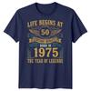 Life Begins At 50 Vintage 1975 Mens TTshirt 50th Birthday Gift #2