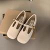 Fashion 2025 Autumn Woolen Fabric Women Flats Shoes Fashion Shallow Round Toe Shoes Ladies Comfort Ballet Style Mary Jane Shoes