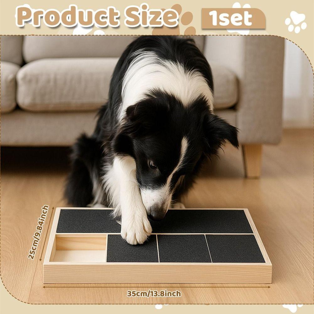Pull-Out Dog Nail Scratch Board Stress-Free Wooden Dog Nail File Board Built-in Snack Box Pet Nail Grinder Scratcher