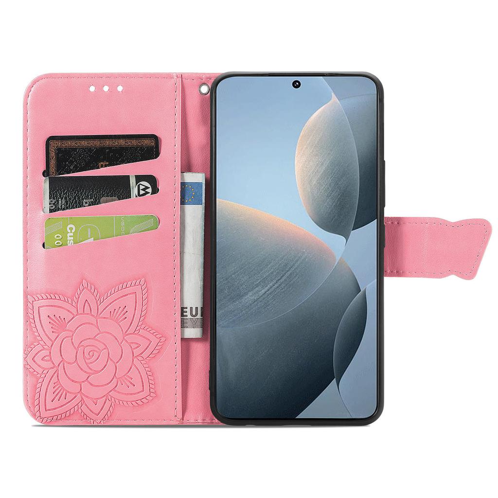 For Xiaomi Redmi K70E 5G/Poco X6 Pro 5G Phone Case Butterfly Pattern Folio Stand View Cover