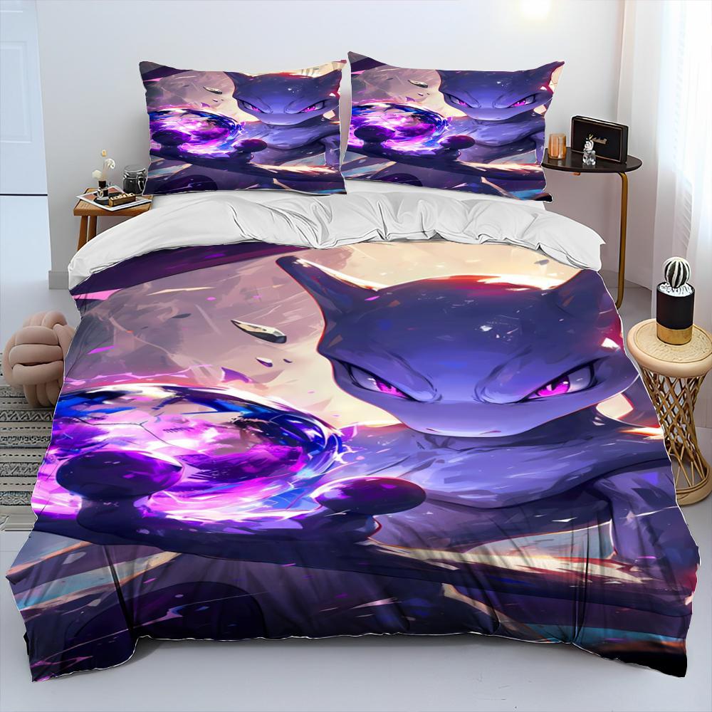 3D Cartoon Pikachu Pokemon Monster Bettdecke Bettwäsche Set Bettbezug Bett Set Steppdecke Bezug Kissenbezug Queen Bettwäsche Set Erwachsene Kinder